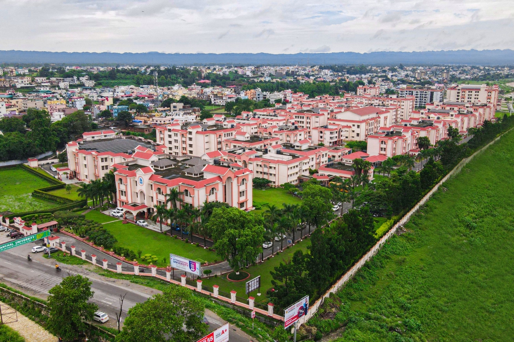 Uttaranchal University Campus, clean UI style